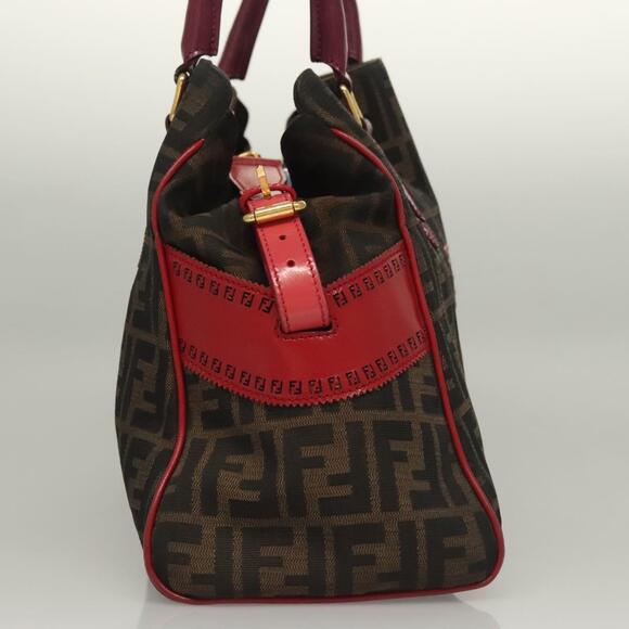 FENDI Zucca Canvas Tote Bag Black Gold Brown - Picture 5 of 12
